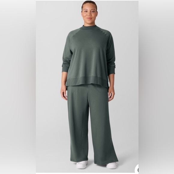 NWT Cozy Brushed Terry Hug Straight Pant & Mock Neck Top Lounge Set . Size L - Picture 3 of 15